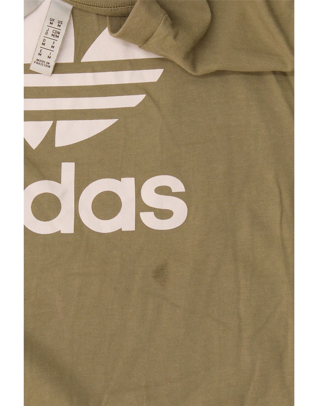Adidas T-Shirt Graphique Homme Kaki Moyen Coton