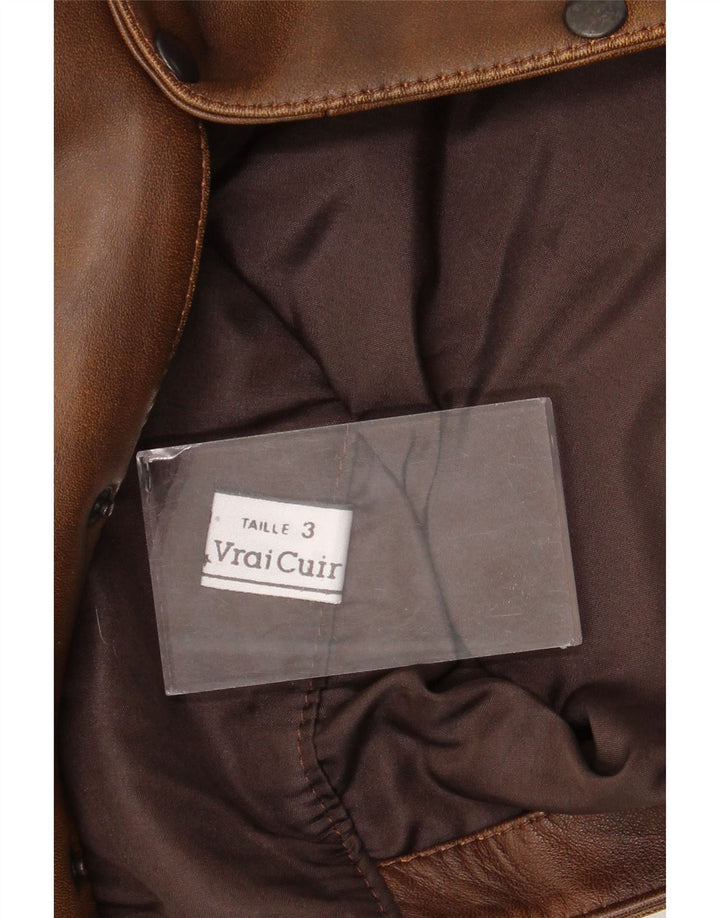 gilet en cuir homme vintage cuir marron moyen