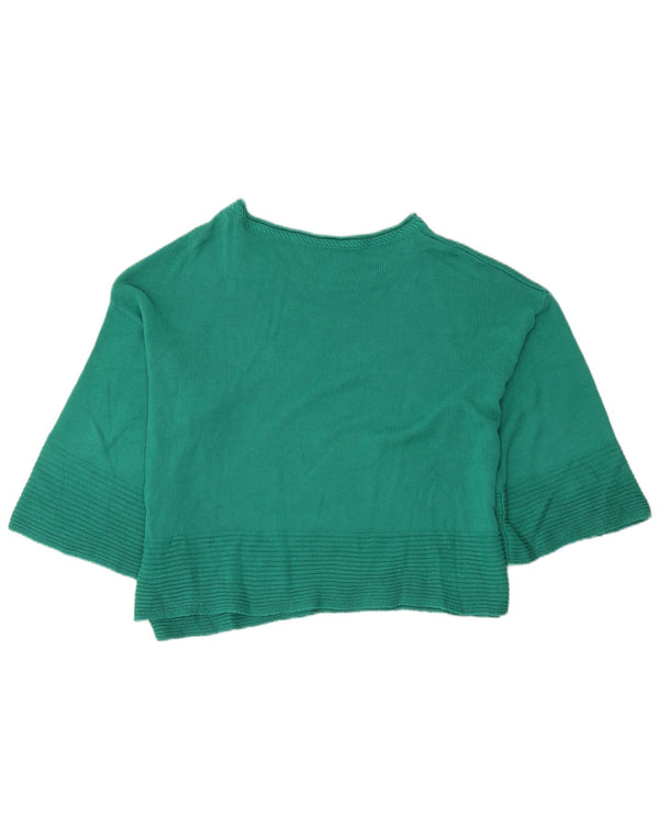 Benetton Pull graphique à col bateau pour femme UK 14 Vert moyen