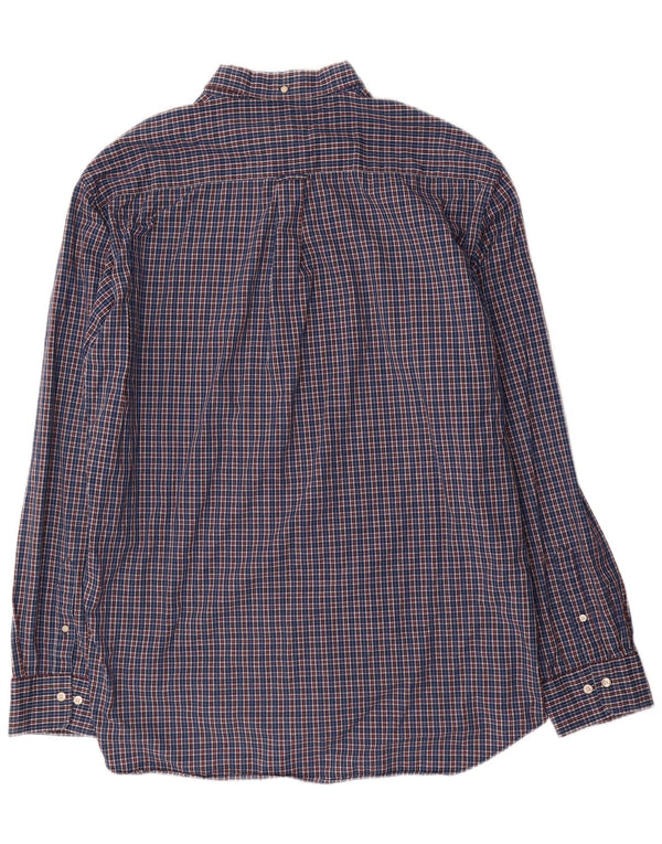 Gant Chemise Regular Fit Homme Taille 47/48 3XL Bleu Carreaux Coton