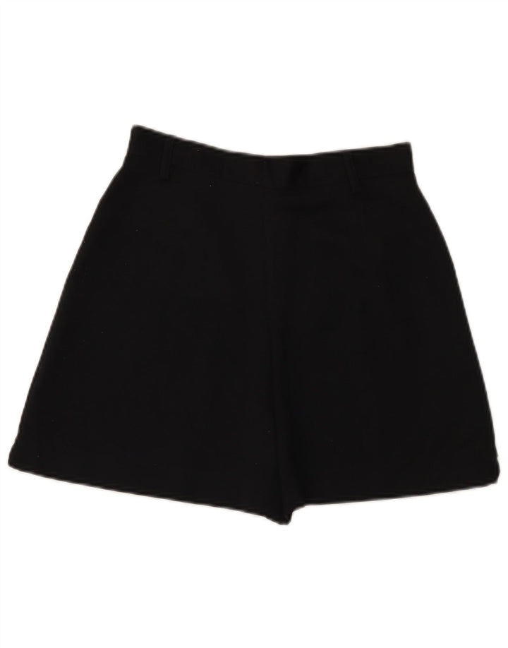 Short décontracté taille haute vintage pour femme petit W26 noir polyester