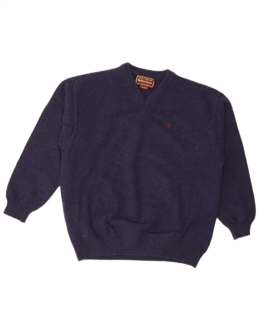 Marlboro Classics Pull col V pour homme 2XL Bleu marine Laine