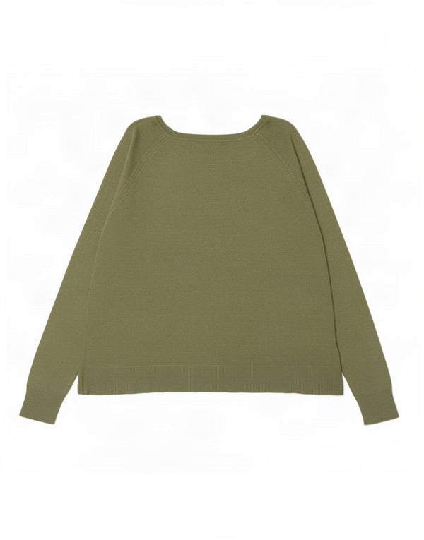 Zara Pull ample à col bateau pour femme UK 14 Vert moyen