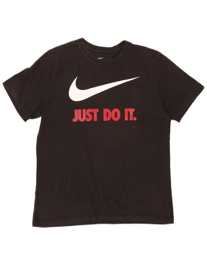 NIKE T-shirt graphique pour hommes, grand, en coton noir