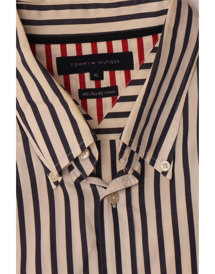 Tommy Hilfiger Chemise Homme XL Coton Rayé Blanc