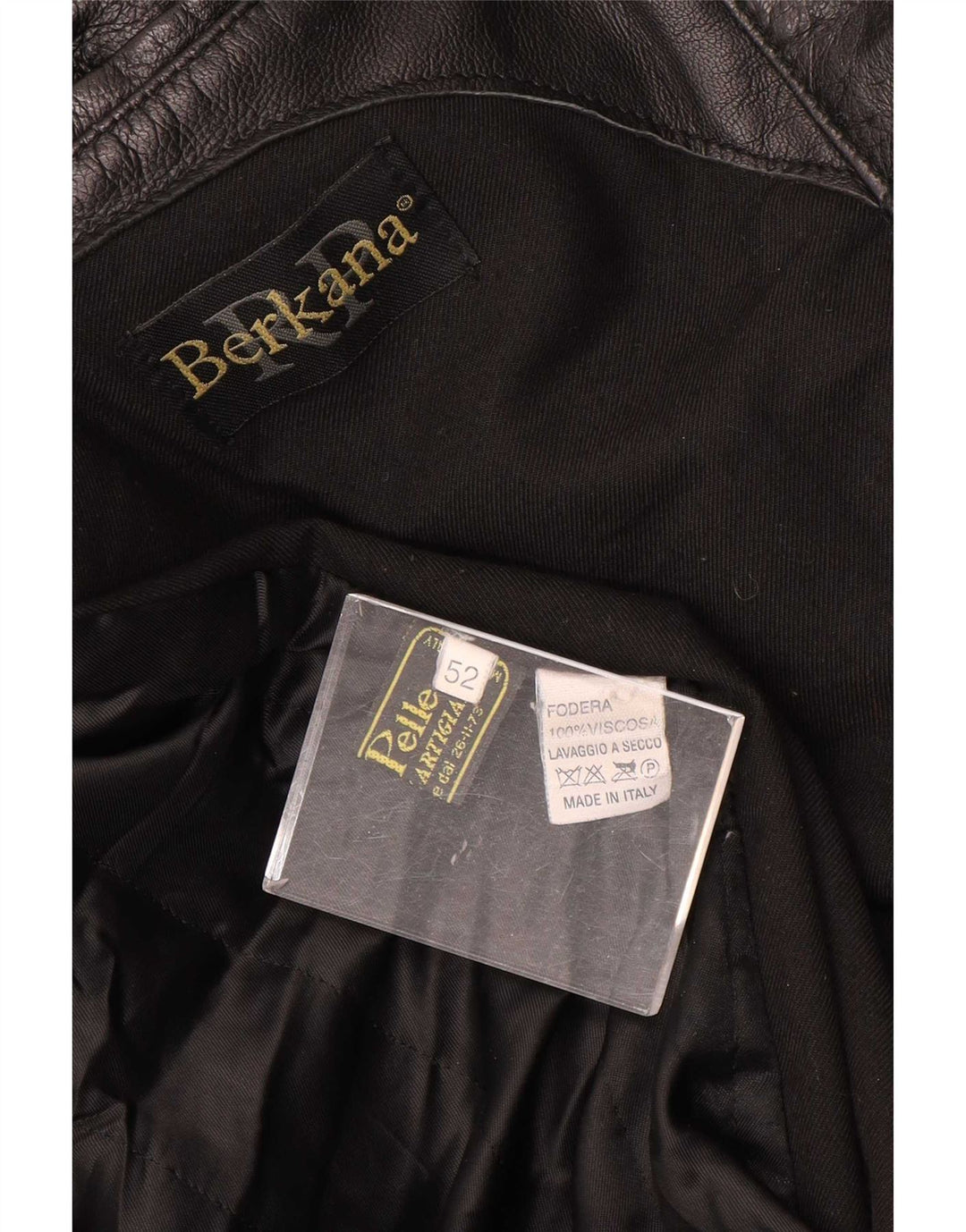 Berkana Manteau en cuir pour homme IT 52 XL Noir