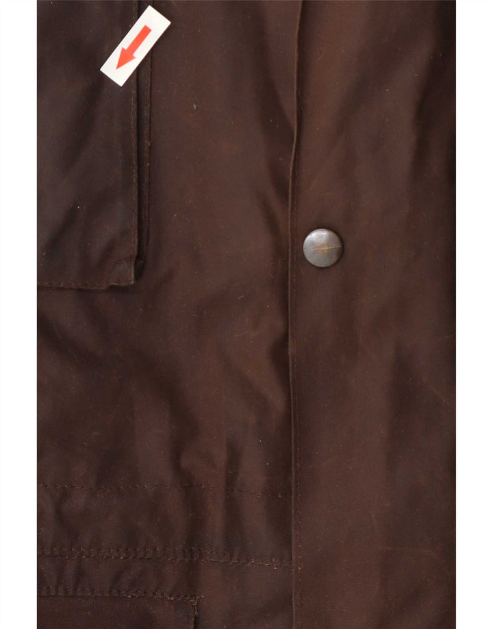 veste en coton ciré vintage pour hommes UK 38 Brun moyen