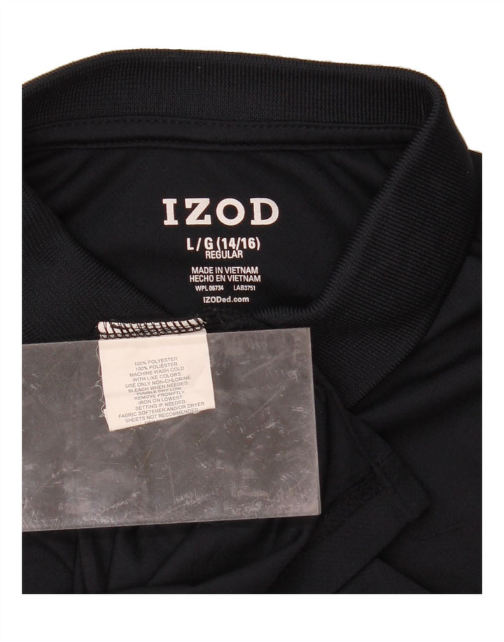 IZOD Boys Regular Polo Shirt 14-15 Years Large Navy Blue Polyester Vintage Izod and Second-Hand Izod from Messina Hembry 