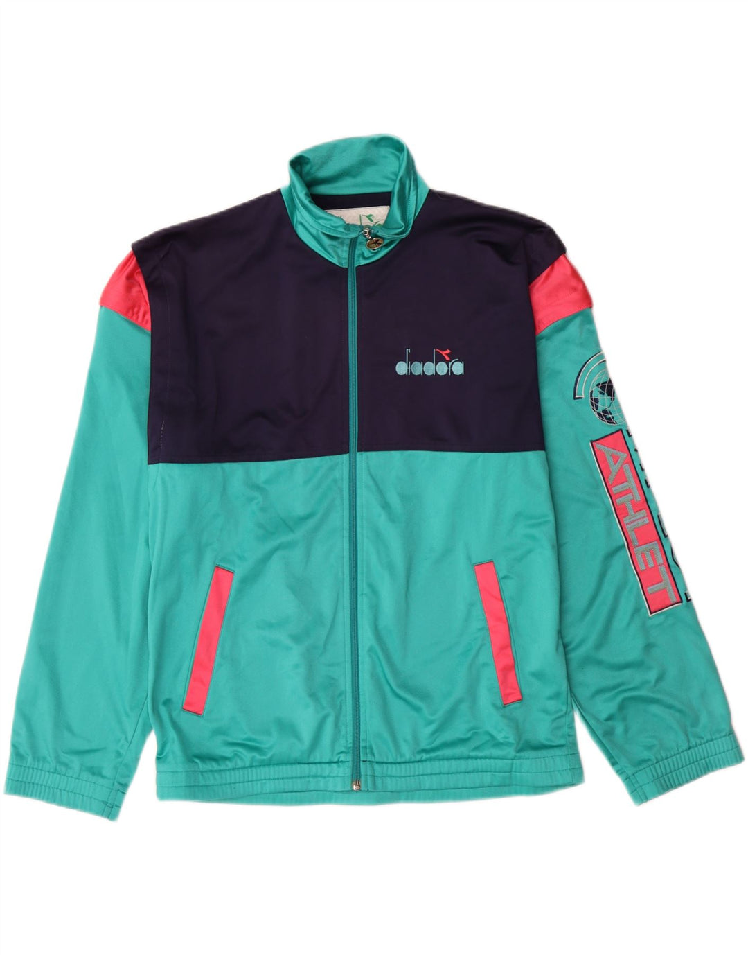 DIADORA Veste de survêtement pour homme UK 40 Medium Turquoise Colourblock