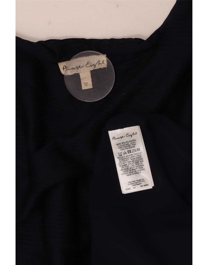Phase Eight Haut chemisier asymétrique à manches 3/4 pour femme UK 12 Bleu marine moyen