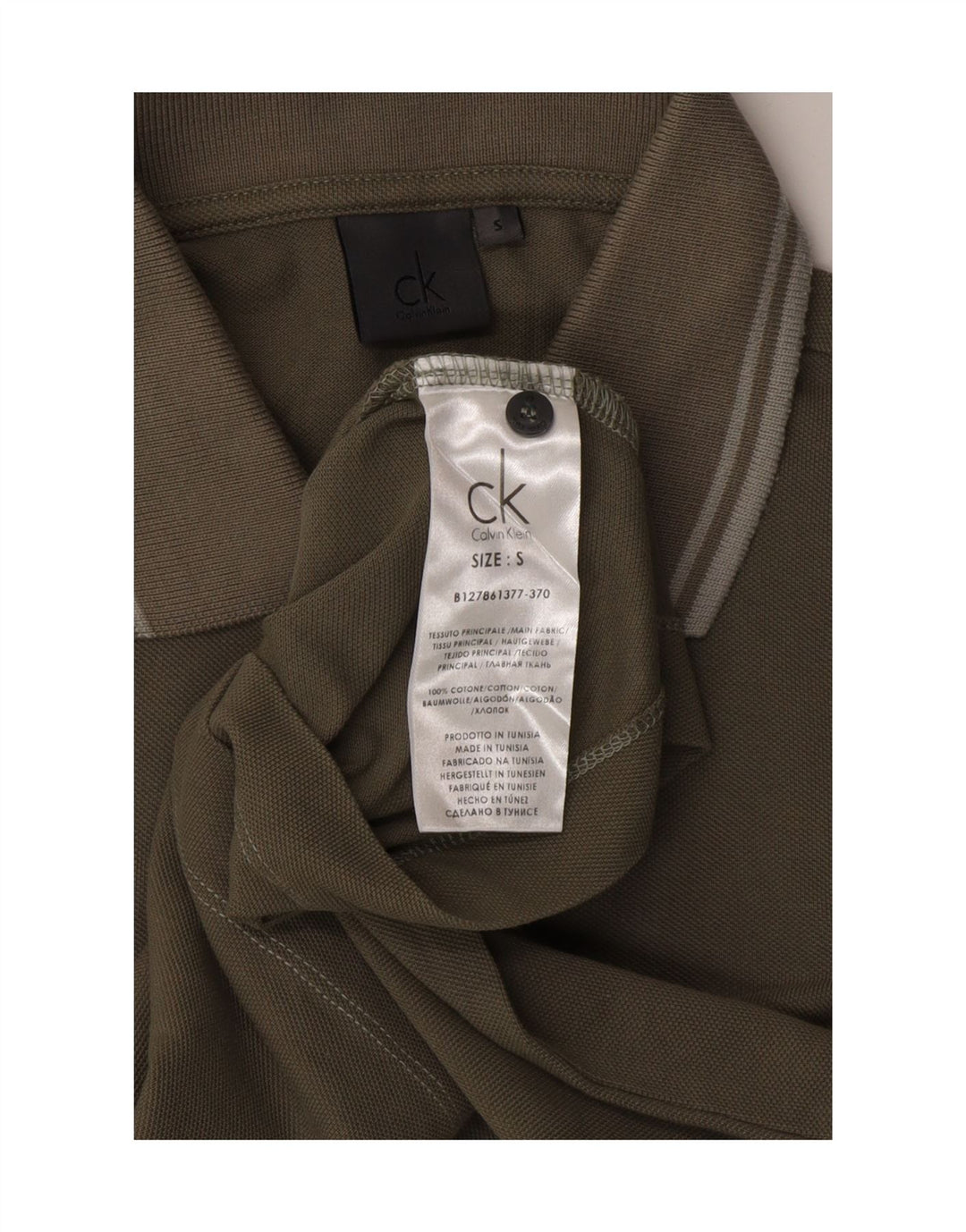 CALVIN KLEIN Mens Polo Shirt Small Khaki Cotton Vintage Calvin Klein and Second-Hand Calvin Klein from Messina Hembry 