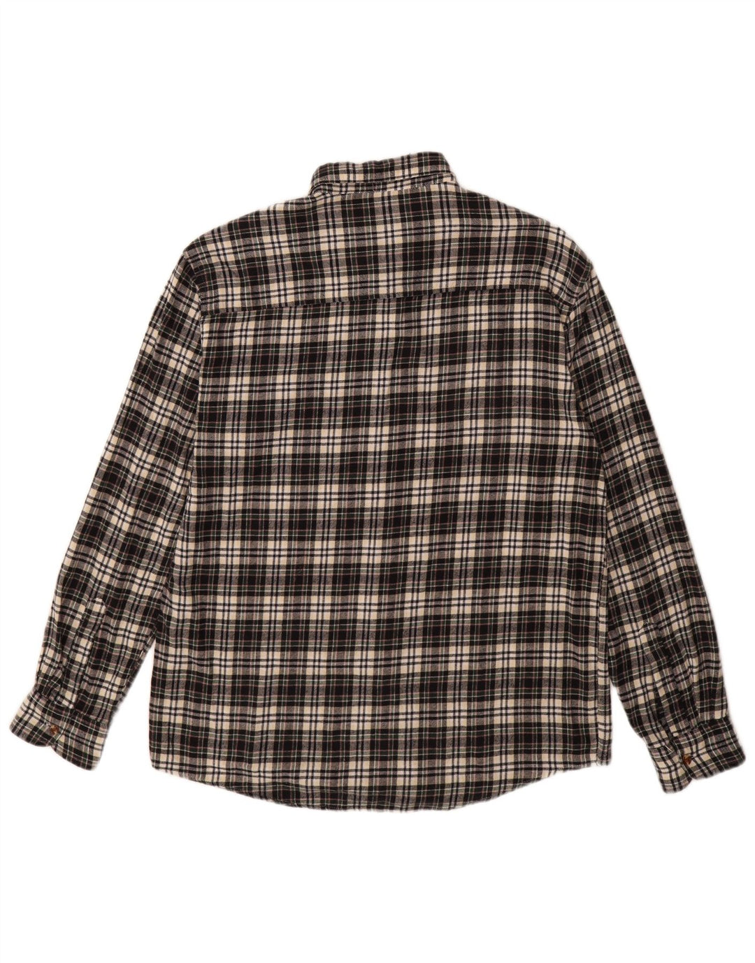 vintage Chemise en flanelle pour hommes Grand coton à carreaux noirs