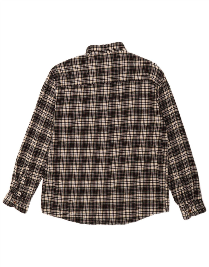 vintage Chemise en flanelle pour hommes Grand coton à carreaux noirs