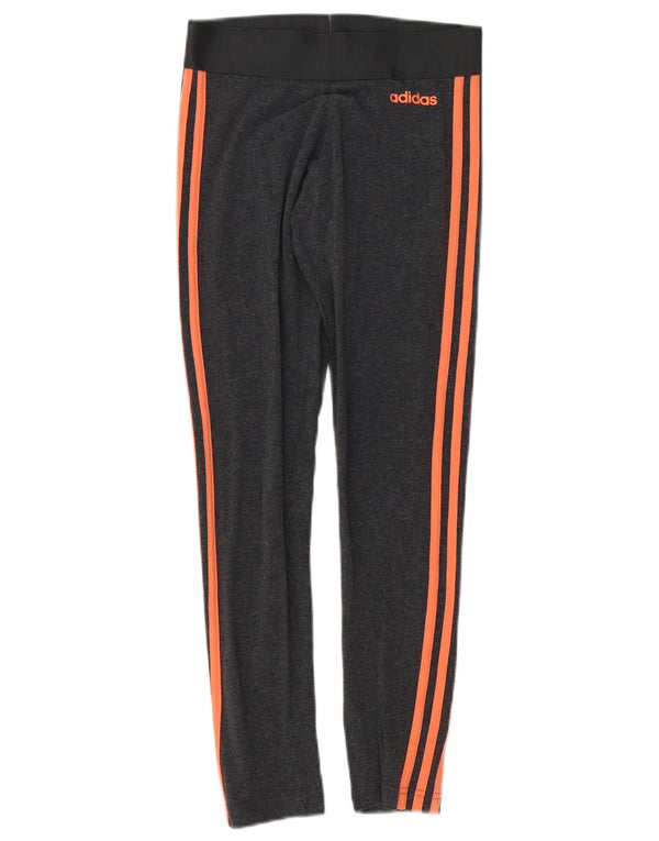 Adidas Leggings Femme UK 4/6 XS Gris Coton