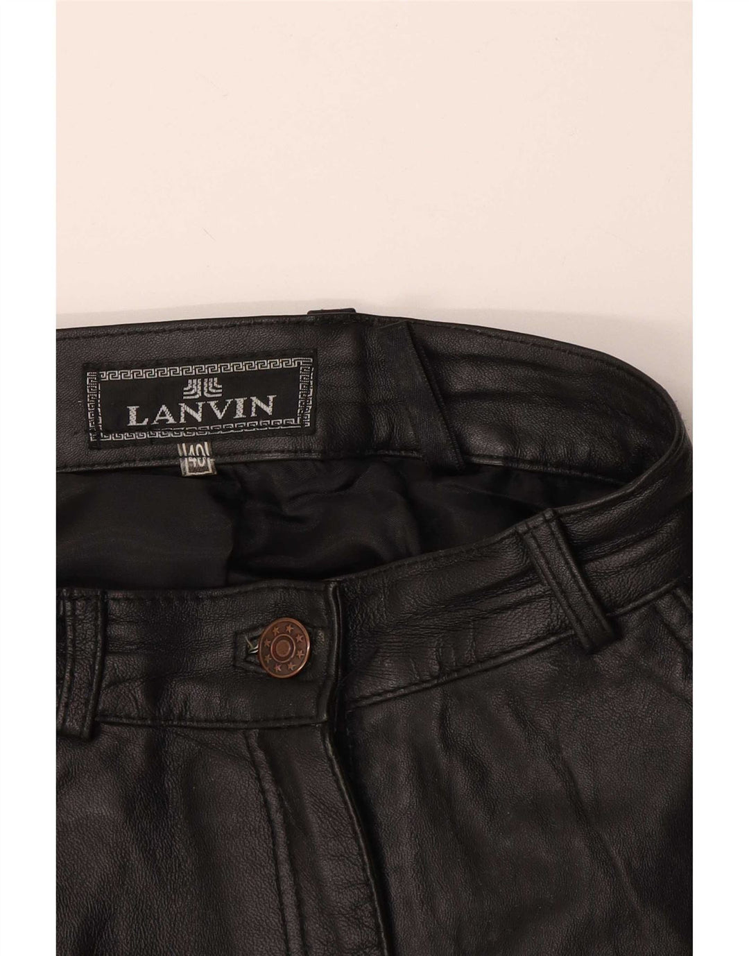 Lanvin Pantalon en cuir pour femme IT 40 Small W28 L27 Noir