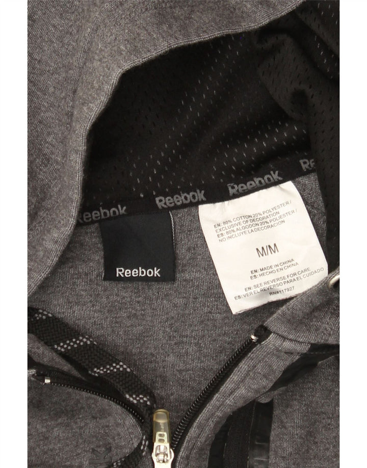 Reebok Sweat à Capuche Zippé Homme Gris Moyen Coton