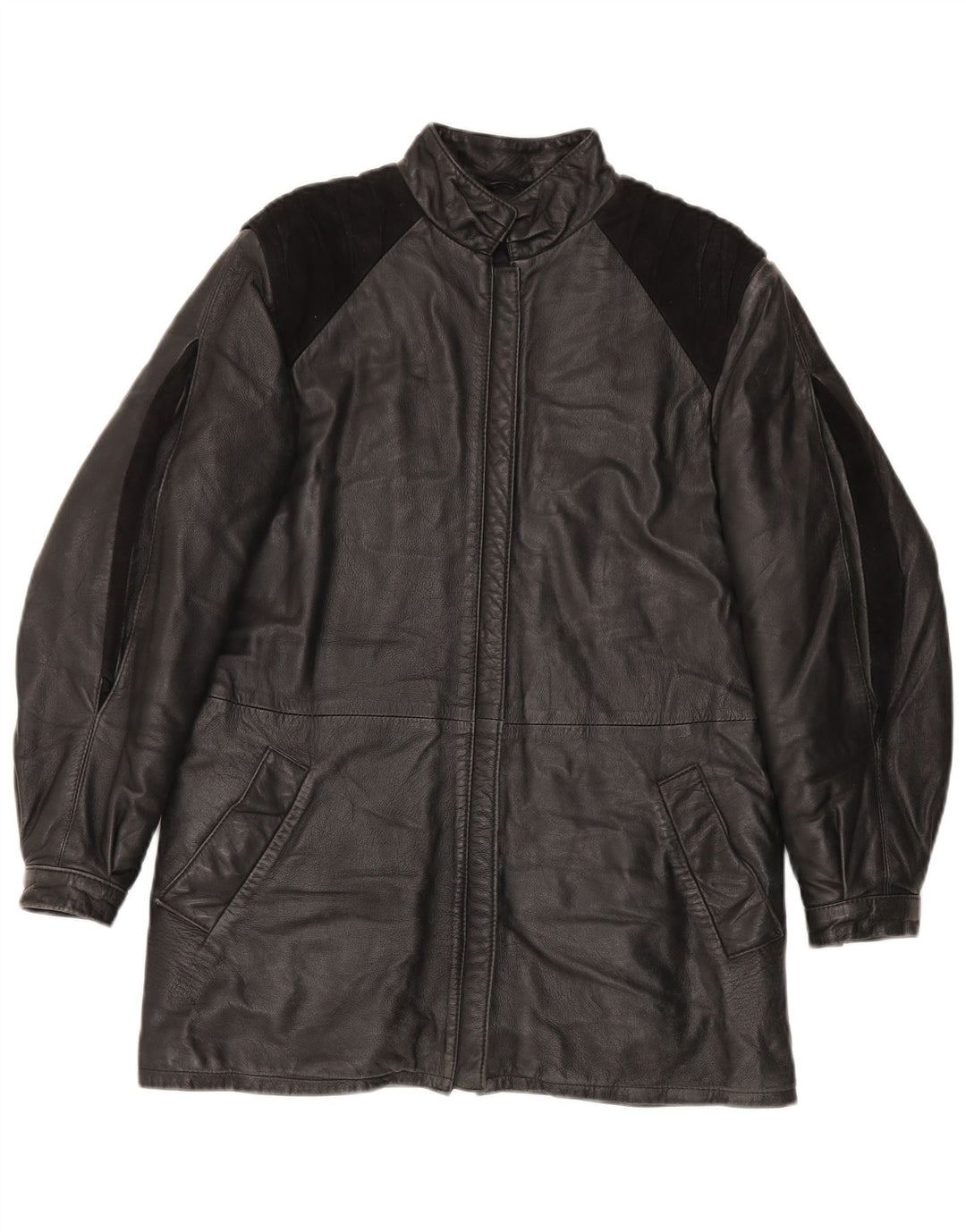 Veste en cuir femme Dama IT 44 Cuir color block noir moyen