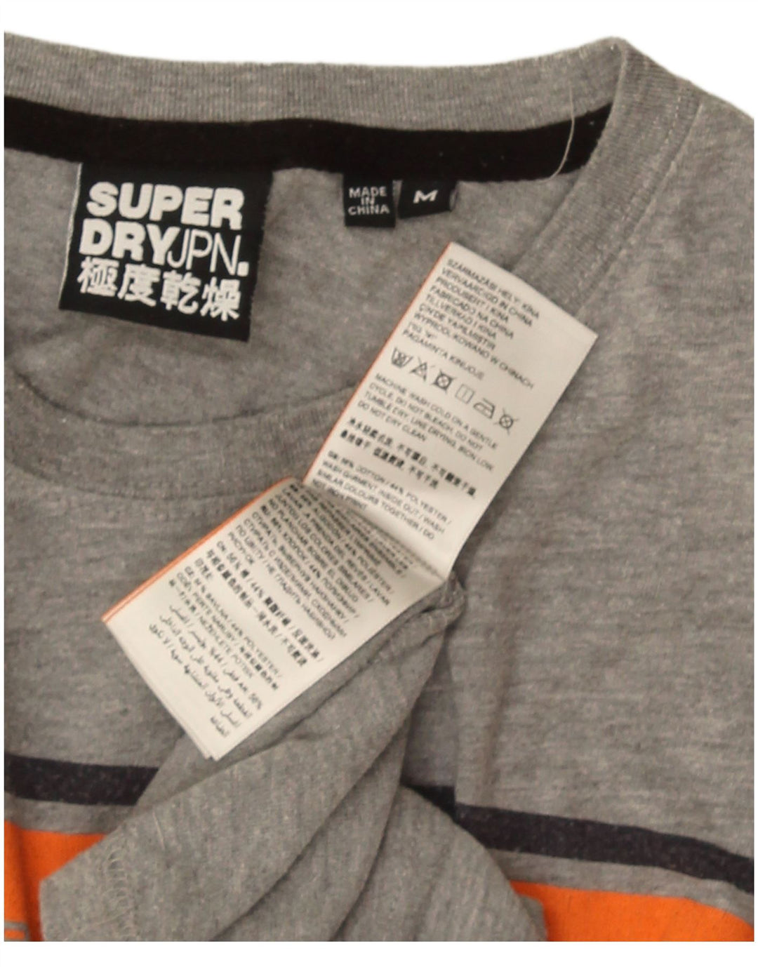Superdry T-Shirt Graphique Homme Gris Moyen Colourblock Cotton