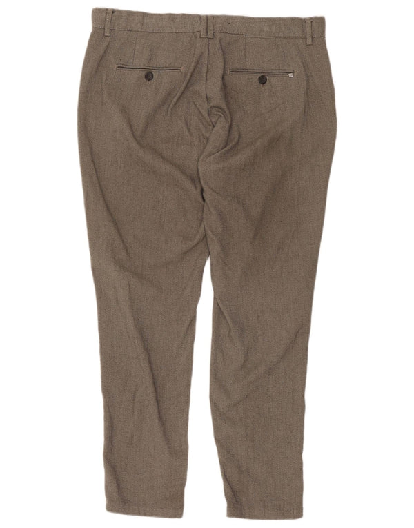 Zara Pantalon Chino Slim Homme EU 44 Large W34 L28 Gris Polyester