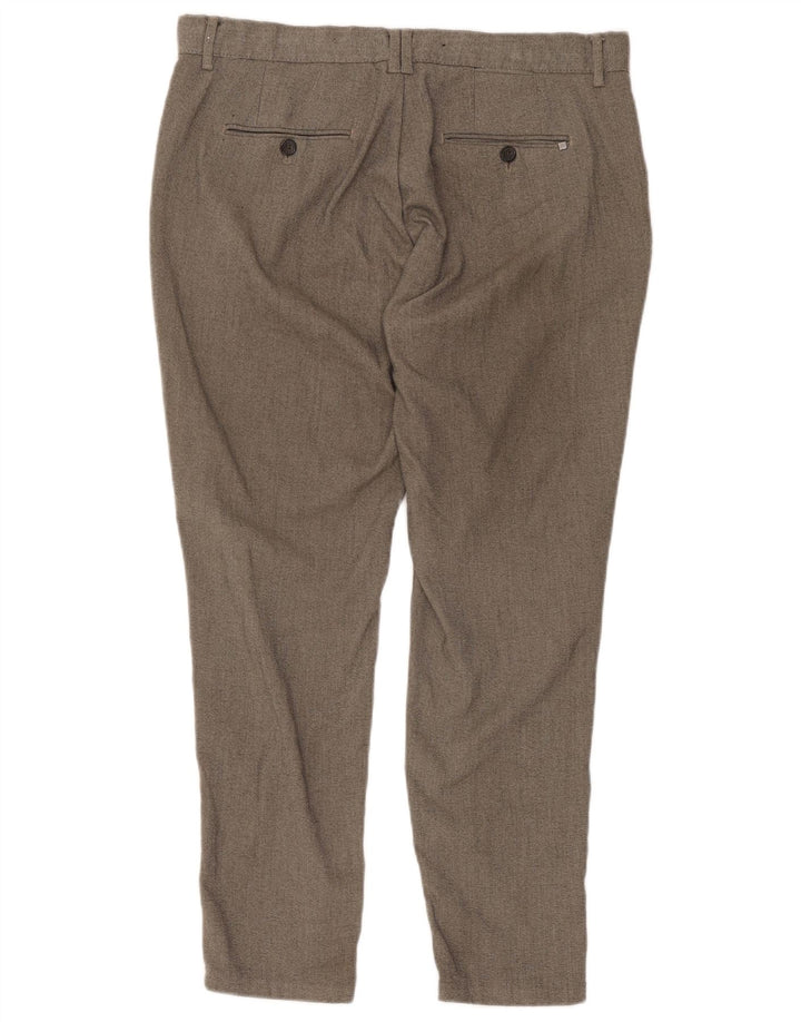Zara Pantalon Chino Slim Homme EU 44 Large W34 L28 Gris Polyester