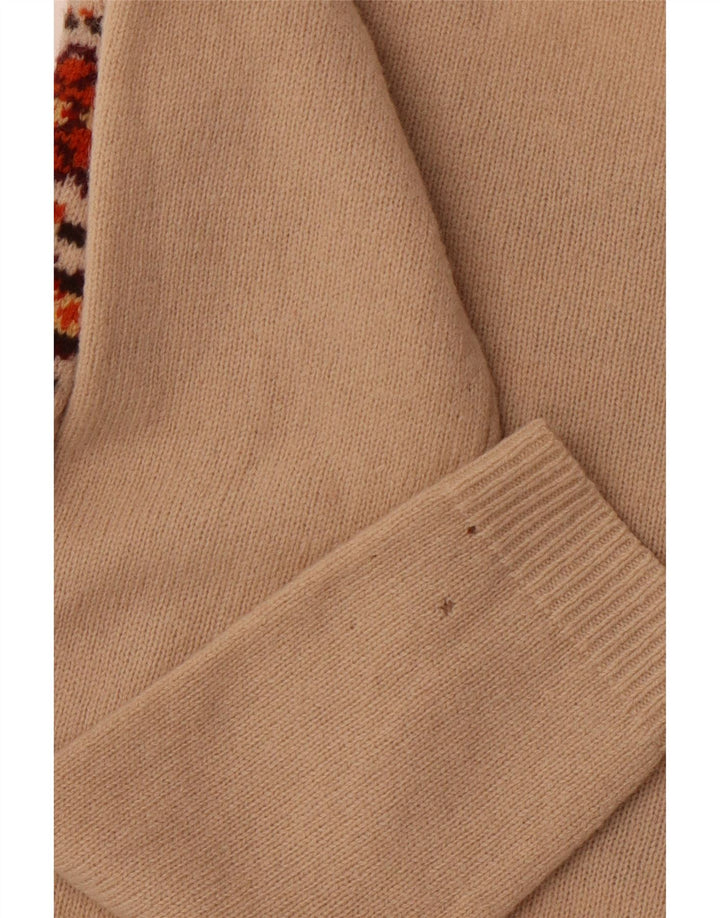 TOMMY HILFIGER Pull col bateau pour femme UK 10 Petit Beige Fair Isle