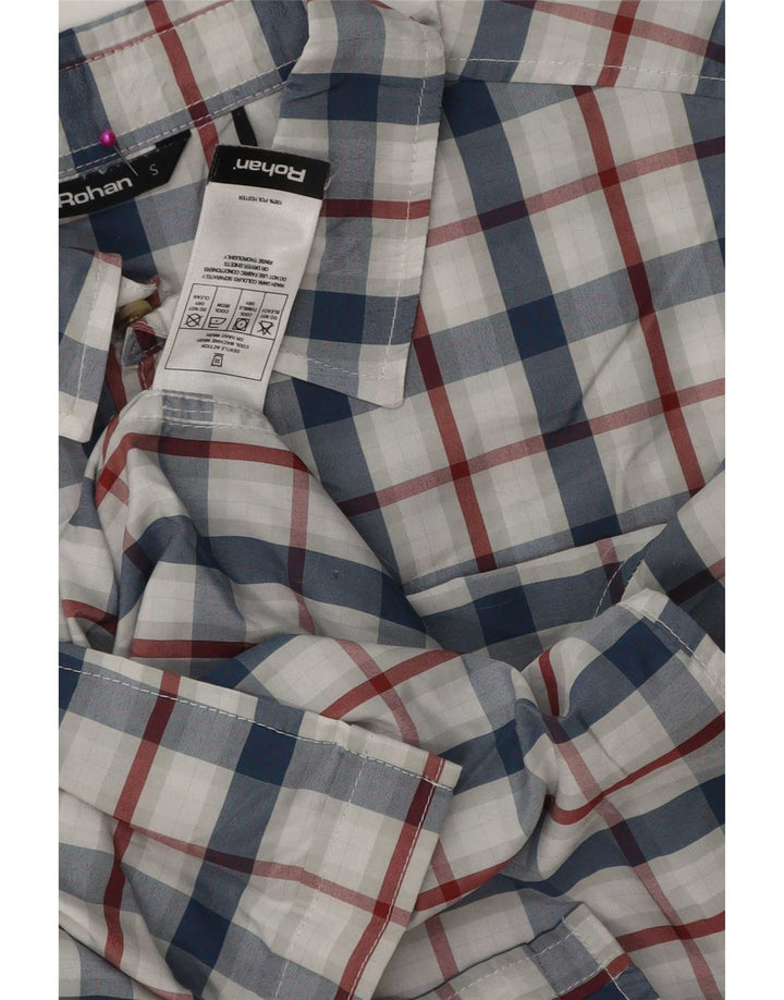 Rohan Chemise à manches courtes pour homme en polyester à petits carreaux bleus