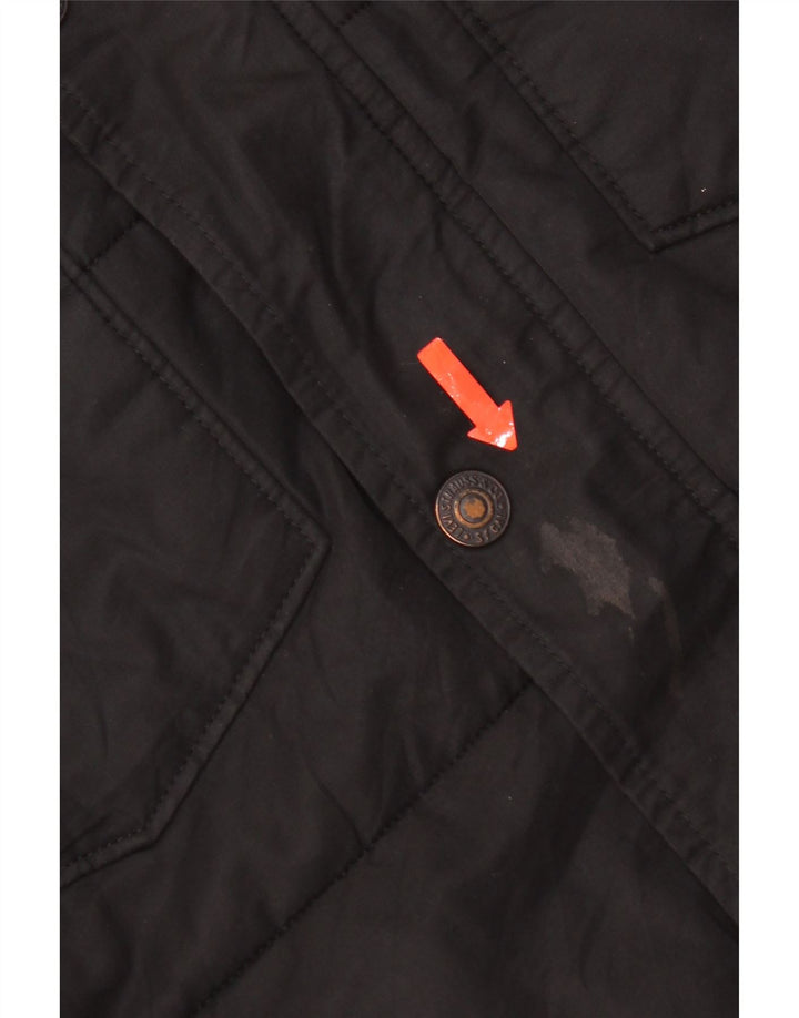 Levi's Veste matelassée à capuche pour hommes UK 38 Coton noir moyen