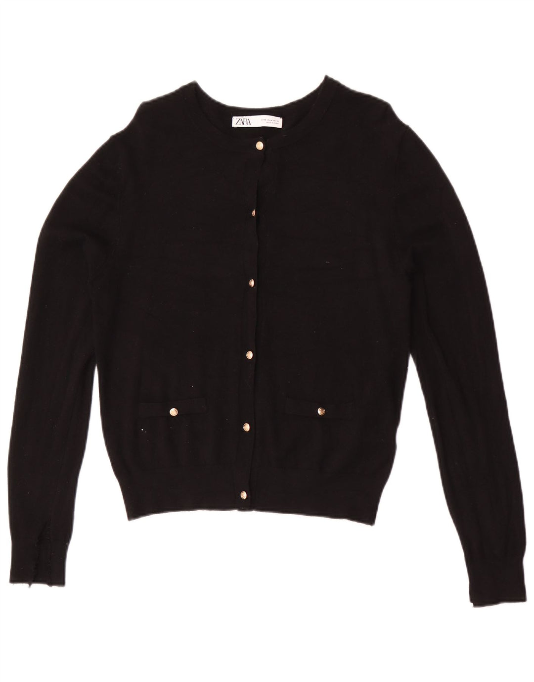 Zara Cardigan Femme Pull UK 12 Medium Noir