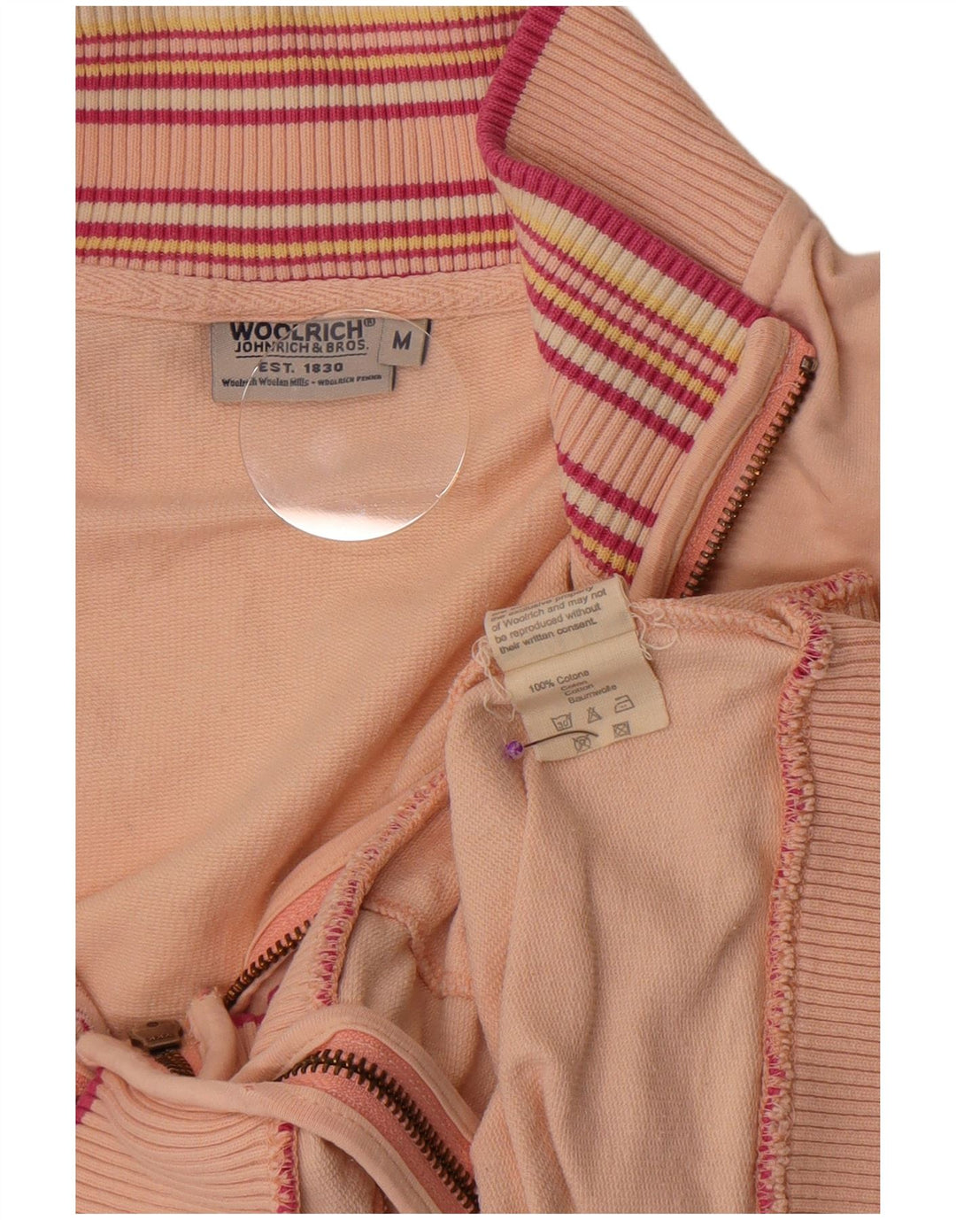 Woolrich Veste de survêtement graphique pour femme UK 14 Rose moyen rayé