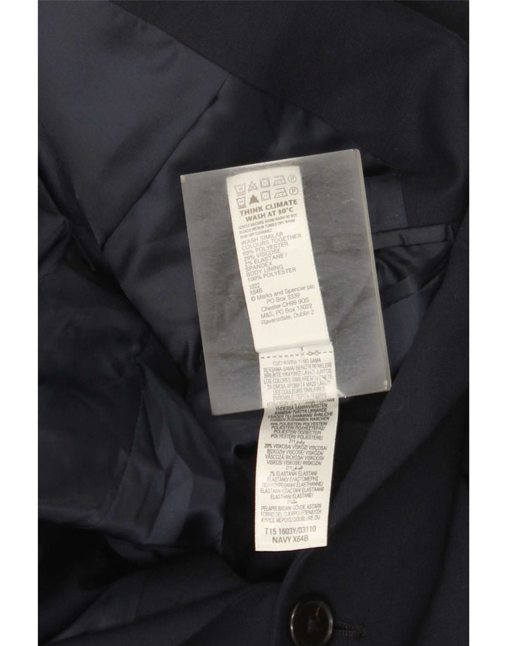 Marks & Spencer Veste blazer à 2 boutons pour homme UK 44 XL Bleu marine Polyester