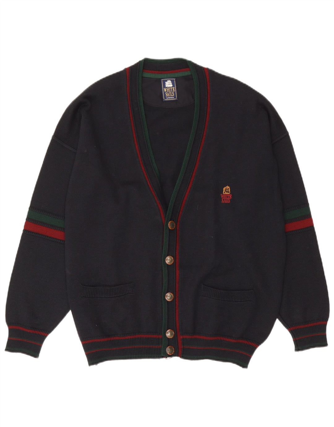 White Sails Pull Cardigan Homme Grand Bleu Marine
