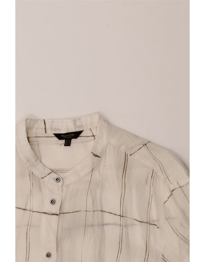 MASSIMO DUTTI Womens See Through Shirt Blouse EU 42 Large White Check Vintage Massimo Dutti and Second-Hand Massimo Dutti from Messina Hembry 