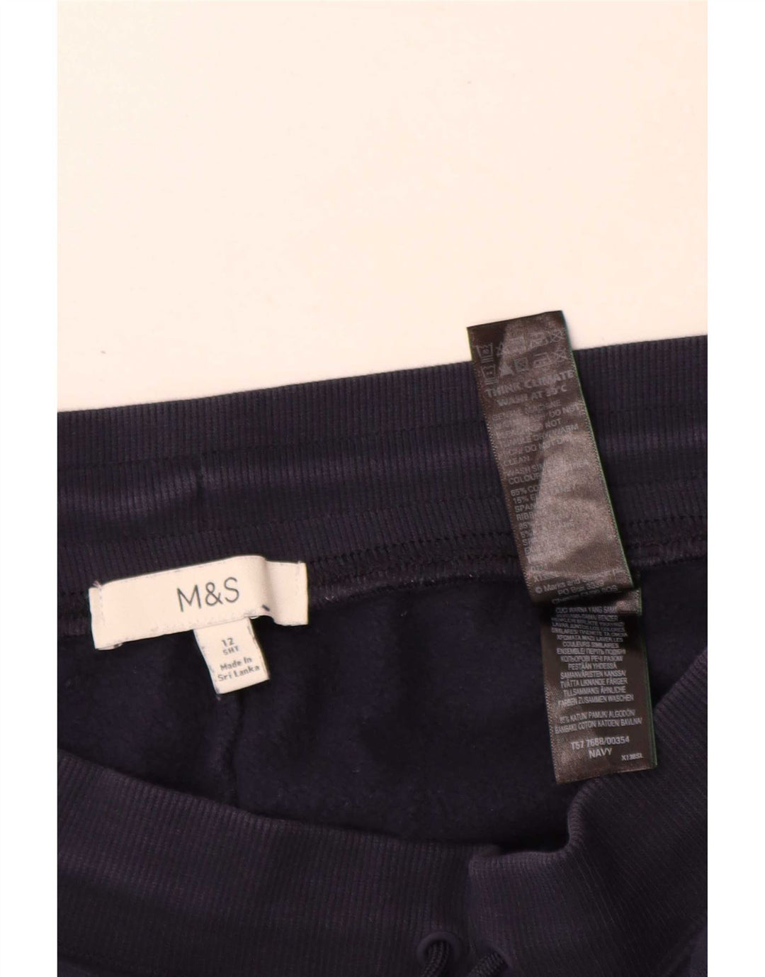 Marks & Spencer Pantalon de survêtement court pour femme UK 12 Bleu marine moyen