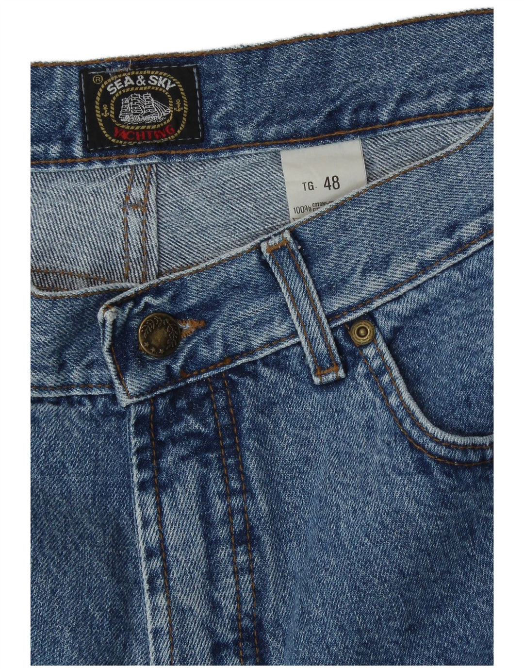 Sea & Sky Jean fuselé pour homme IT 48 Medium W32 L30 Bleu Coton