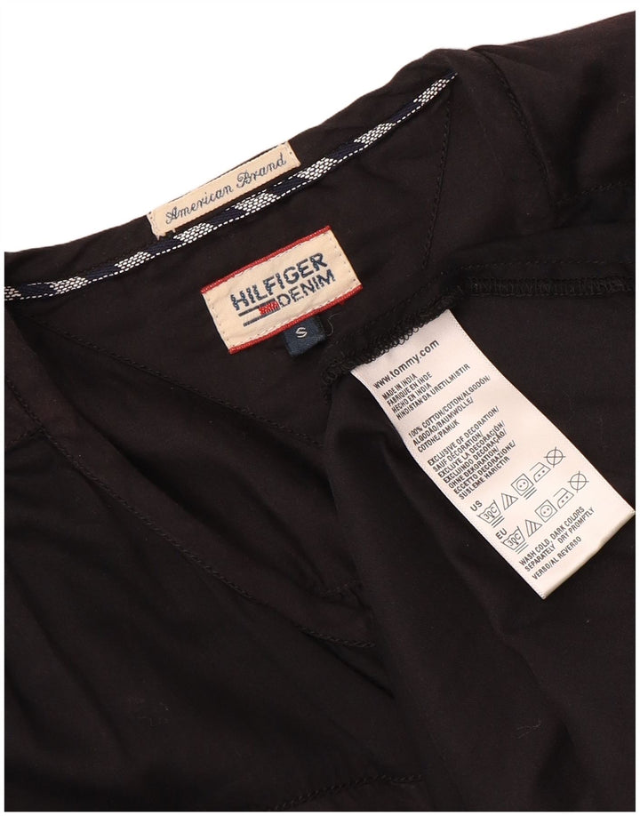 Tommy Hilfiger Chemise surdimensionnée pour femme UK 10 Petit coton noir