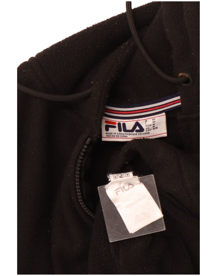 FILA Pull Polaire à Capuche et Col Zippé Homme Noir Moyen Polyester