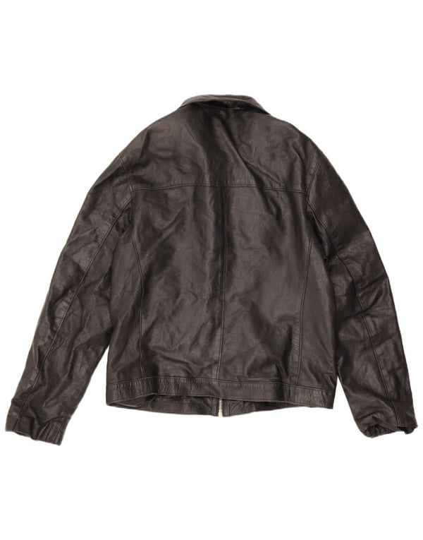 veste en cuir homme vintage UK 38 Noir Moyen