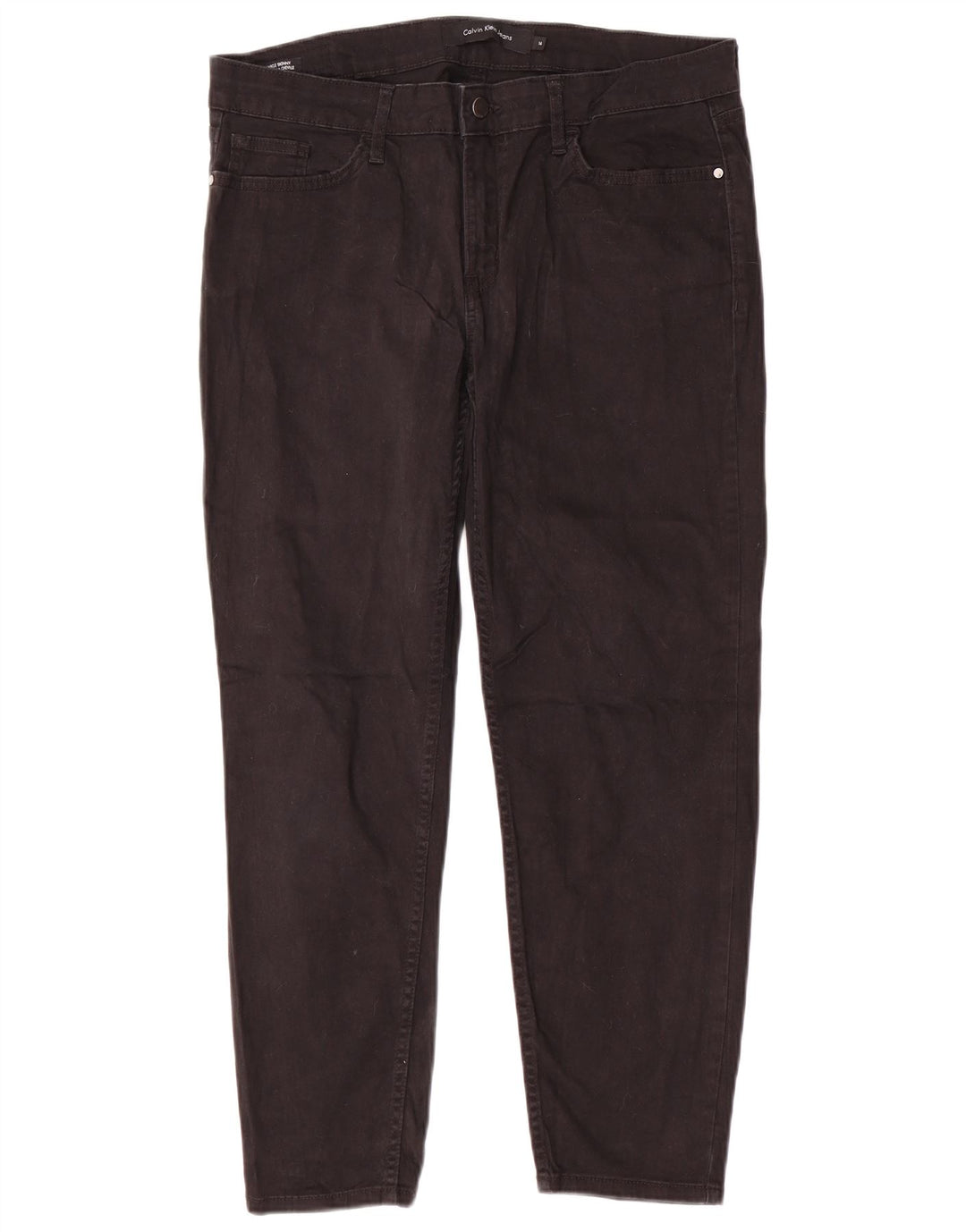 CALVIN KLEIN Pantalon décontracté skinny pour femme US 14 XL W34 L26 Coton noir