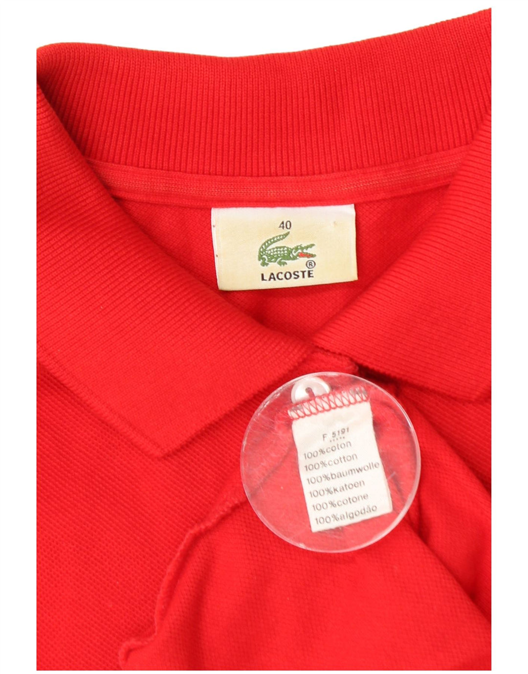 Lacoste Polo Femme Taille 40 Coton Rouge Moyen
