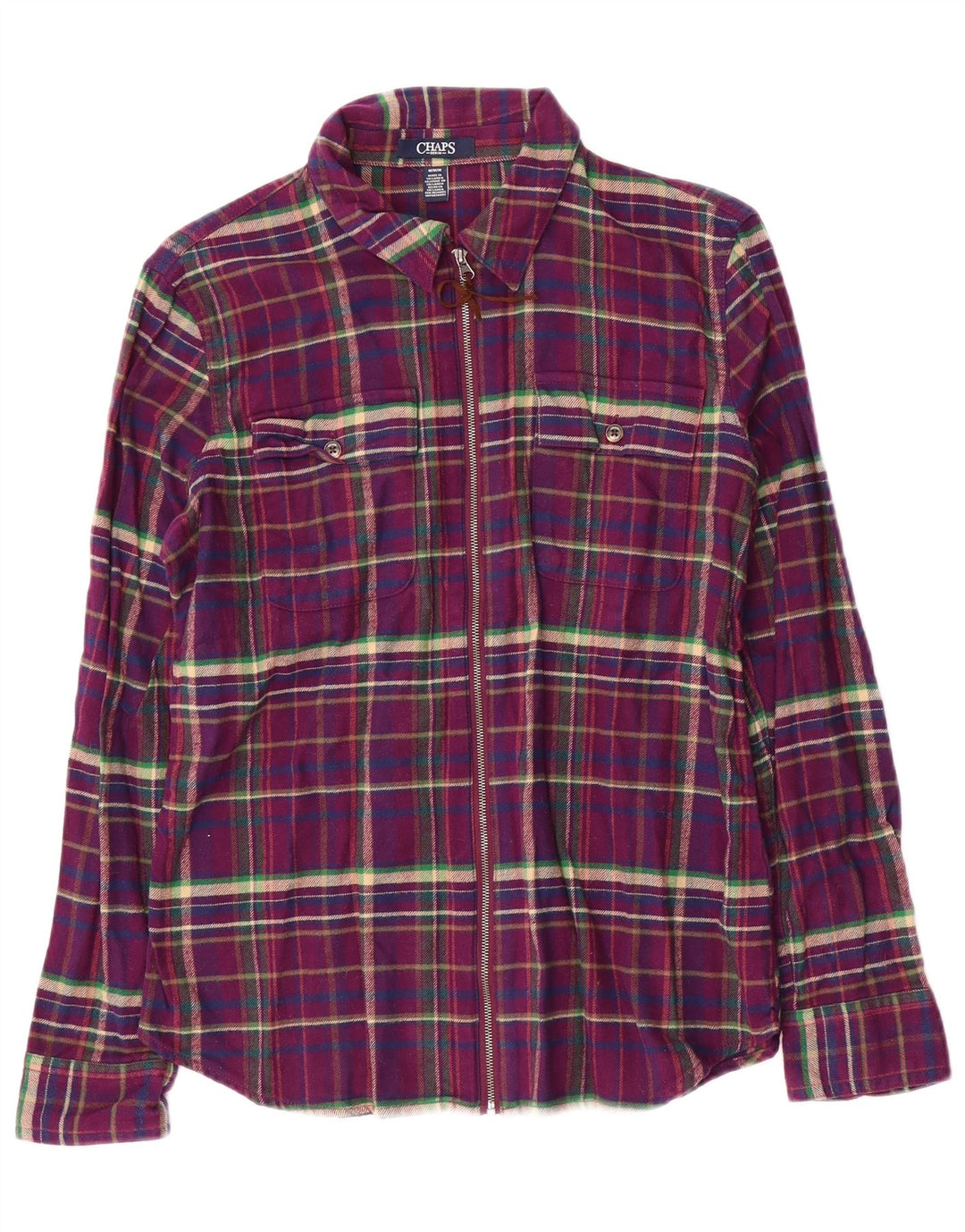 Chaps Chemise en flanelle pour femme UK 14 Coton à carreaux violet moyen