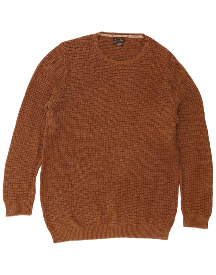 Massimo Dutti Pull à col rond pour homme en coton marron Taille L