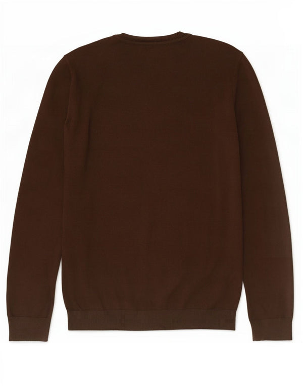 Tommy Hilfiger Pull col en V pour femme UK 12 Marron moyen Coton
