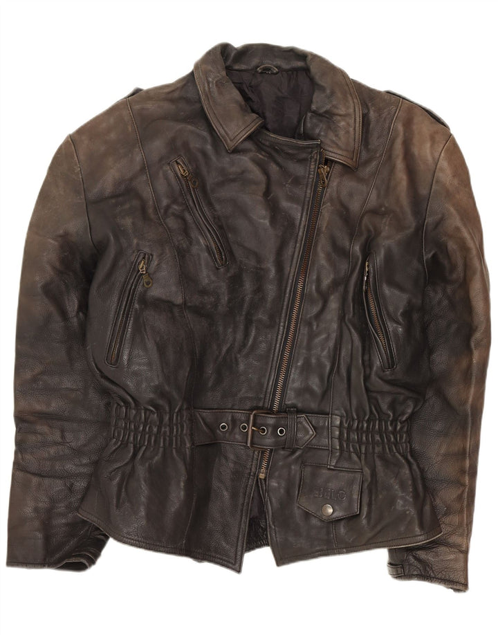 Belo Veste de motard en cuir surdimensionnée pour femme EU 40 Noir moyen