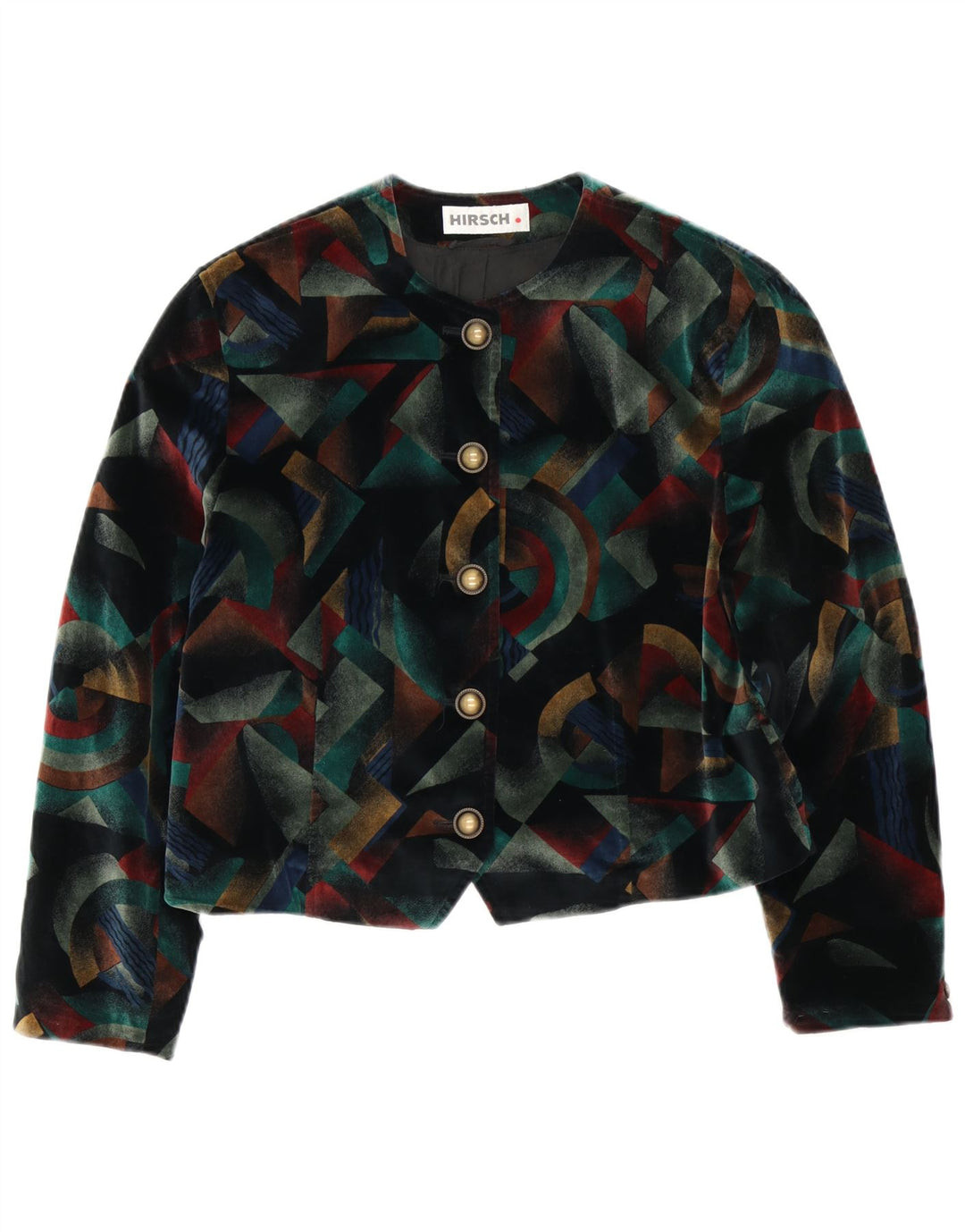 Hirsch Veste boléro à 5 boutons pour femme UK 12 Medium Multicolore Géométrique