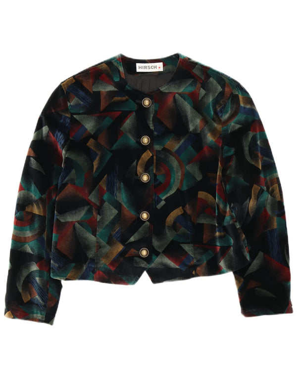 Hirsch Veste boléro à 5 boutons pour femme UK 12 Medium Multicolore Géométrique