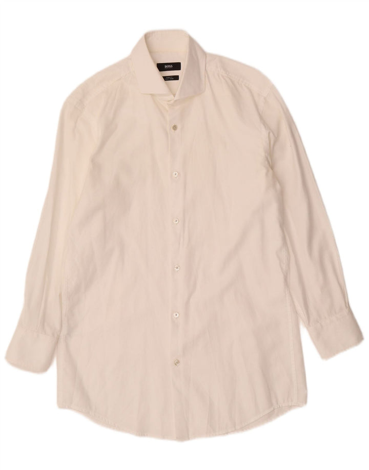 HUGO BOSS Chemise Slim Fit Homme Taille 38 15 Coton Blanc Moyen
