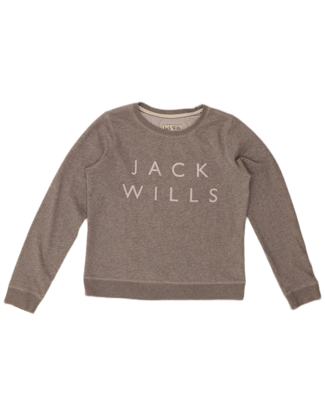 JACK WILLS Sweat-shirt graphique pour femme UK 12 Gris moyen moucheté