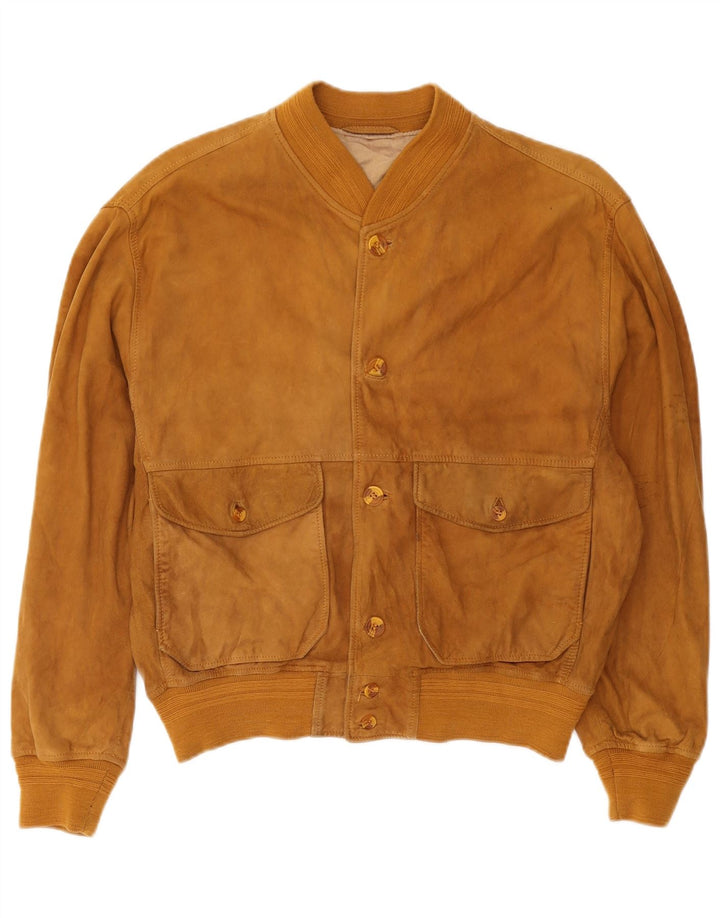 Burton Veste bomber en daim pour homme UK 38 Cuir marron moyen