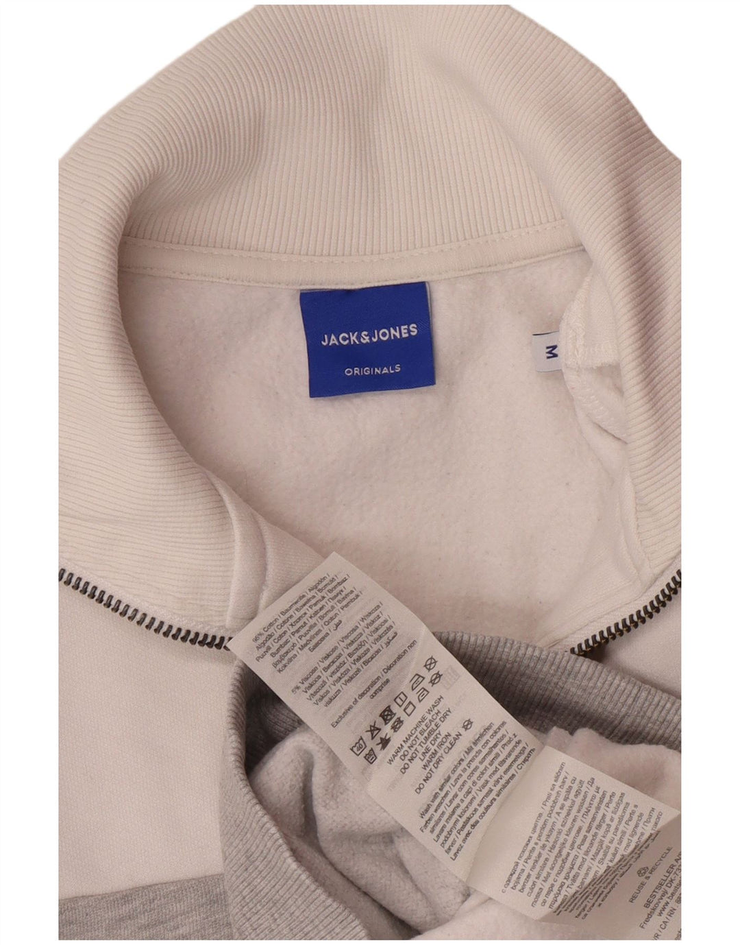 JACK & JONES Sweat-Shirt Graphique Homme Blanc Moyen Colourblock