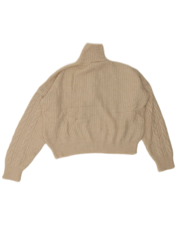 Urban Outfitters Pull court à col zippé pour femme UK 6 XS Beige